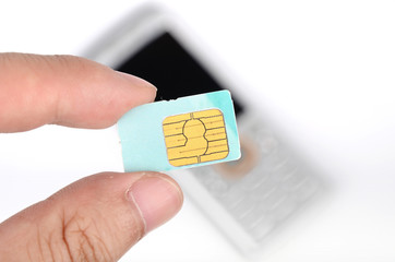 sim card and cellphone