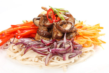 meat with vegetables and noodles