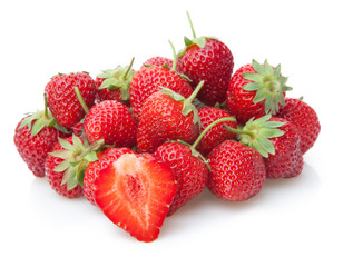 Fresh strawberry isolated on white.