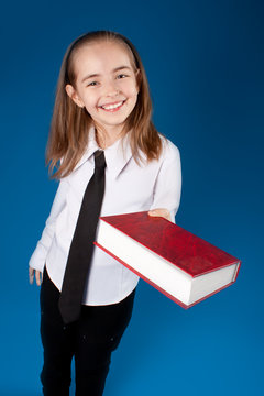 Little Girl Giving A Book