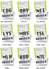 Naklejka premium Airport tag bags - France 01