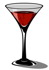 Glass with a drink