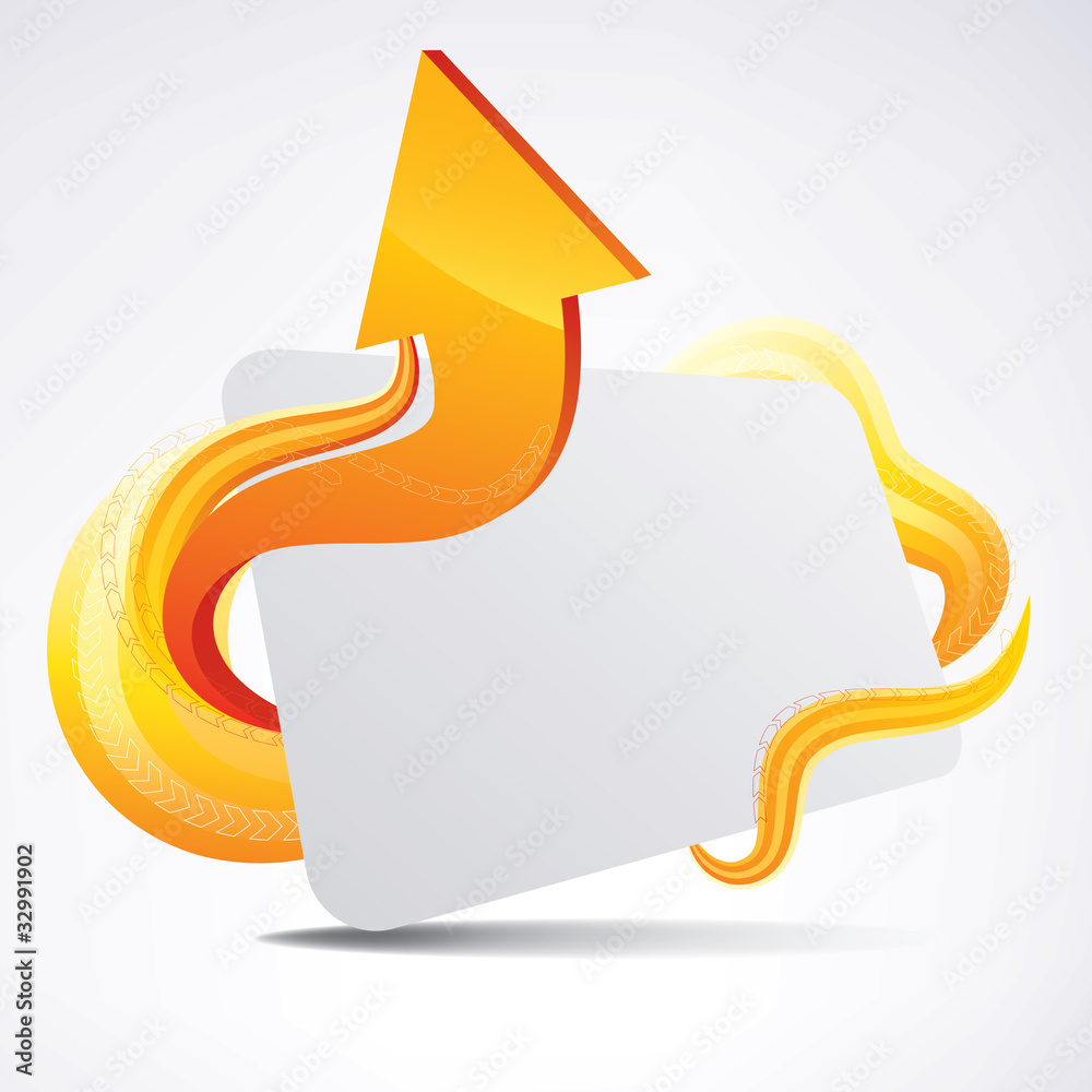 Sticker abstract vector arrow background