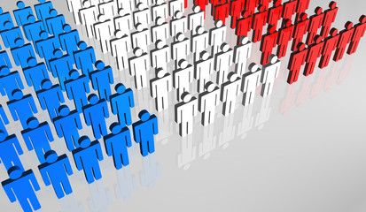 Fototapeta premium French People Flag 3D