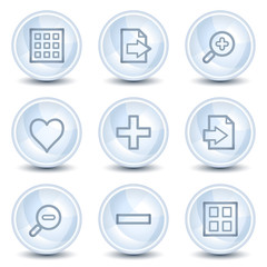Image viewer web icons set 1, light blue glossy circle buttons