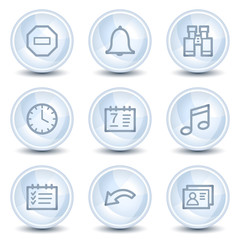 Fototapeta premium Organizer web icons, light blue glossy circle buttons