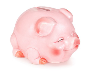 Pink piggy bank.
