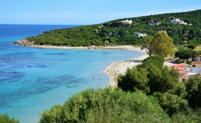 Naklejka premium plage de maladroscia, presqu'île san antiocco, sardaigne