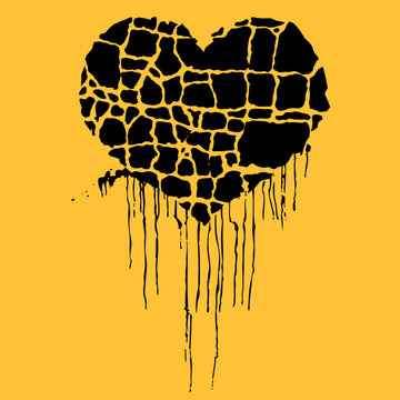vector illustration of grunge black heart
