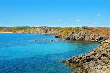 Fototapeta na wymiar view of Favaritx coast in Menorca, Balearic Islands, Spain
