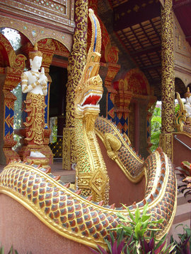 Naga at Wat Phra Singh temple, Chiangmai, Thailand