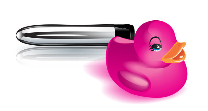sextoy pour adulte : vibromasseur et canard en plastique