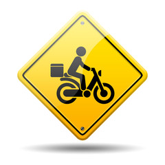 Se&ntilde;al amarilla simbolo repartidor