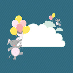 Cloud balloon elephants
