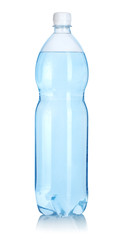 Naklejka premium Plastic bottle of water isolated Path