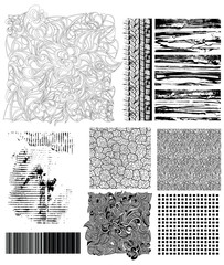 Collection of vector grunge textures patterns.