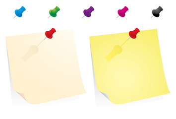 Yellow Paper With Colorful Pins