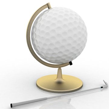 globe golf ball sign