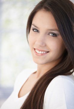 Portrait of beautiful young girl smiling