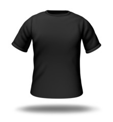 Single black t-shirt isolated