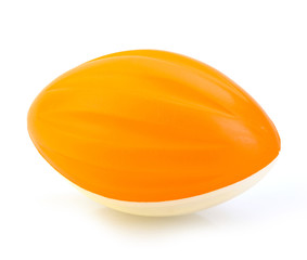 orange foam football isolated on white set