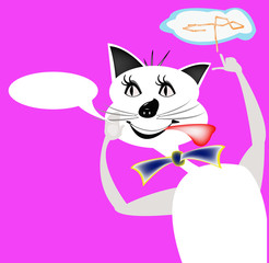 Cheerful cat the-prankish