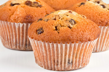 Muffins on a white background