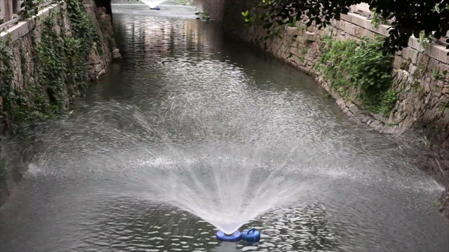 Water fountain on a lake,HD video