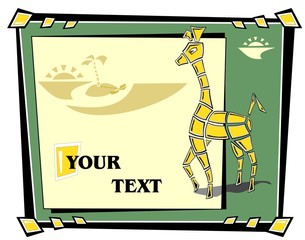 Post-Card Abstract mosaic Giraffe