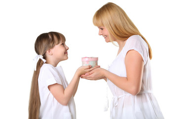 mother with daughter in studio