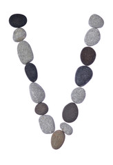 pebble V isolated on white