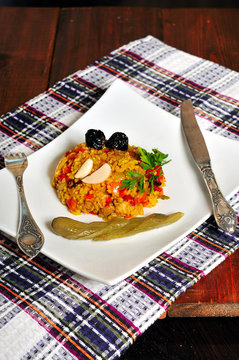 Pilaf with dried plums