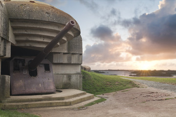 Bunker on the coastline, Gold Beach..