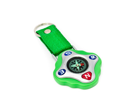 Green compass with the strap