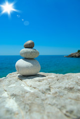 Fototapeta na wymiar Three stones, symbolizing the harmony