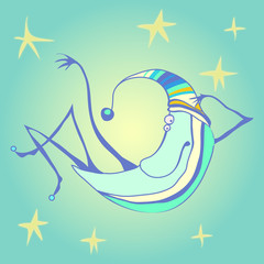 funny moon character