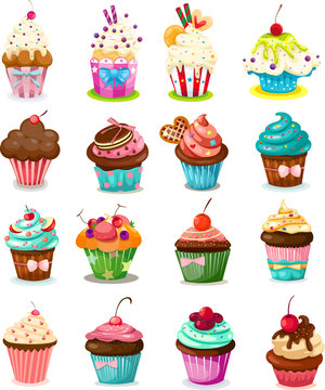 Set of cupcake