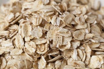 Dry oatmeal in a bowl