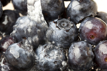 Blueberries being washed