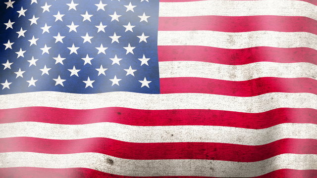 American US USA United States Star Spangled Banner Waving Windy Flag