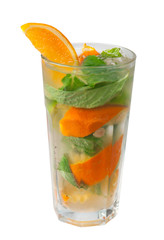 Mojito orange cocktail. closeup