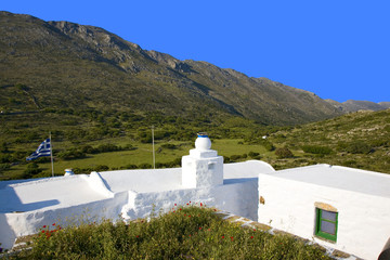 grèce; cyclades; amorgos : monastère de théologos