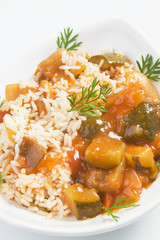 Cooked vegetable with rice