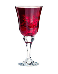 berry drink in a glass on a white background