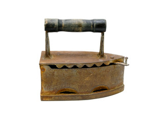 vintage metallic iron. side view.