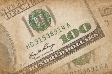 US dollar in grunge style
