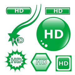 HD glossy web button set. vector