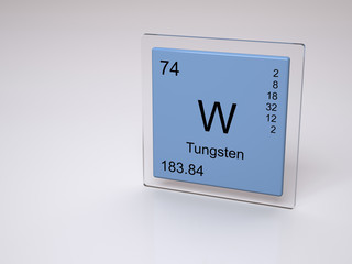 Tungsten - symbol W - chemical element of the periodic table