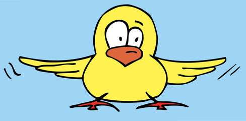 Funny cartoon bird