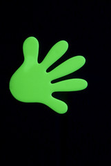 Growing Green Ultra Violet Hand Isolated on Black